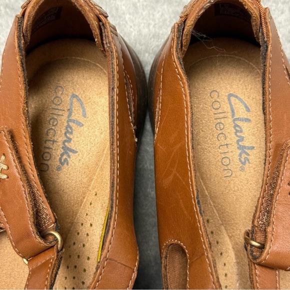 Clarks Collection Brown Roseville Step Mary Jane Flat - Size 7 - Picture 12 of 14